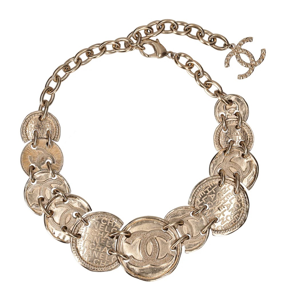 Chanel double sided Gold Coin Necklace